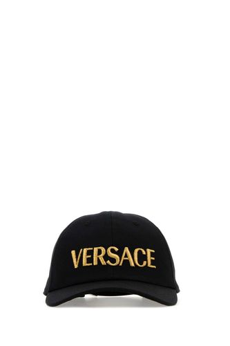 Versace Black Cotton Baseball Cap - Versace - Modalova