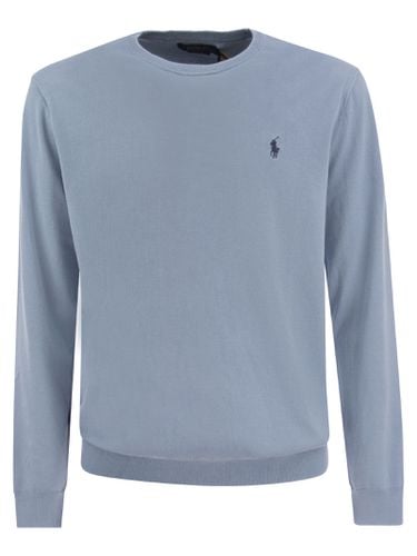 Crew Neck Sweater With Contrasting Logo - Polo Ralph Lauren - Modalova