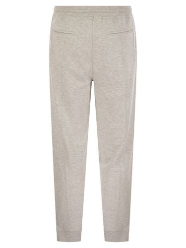 Pearl Grey Cotton Fleece Trousers - Brunello Cucinelli - Modalova