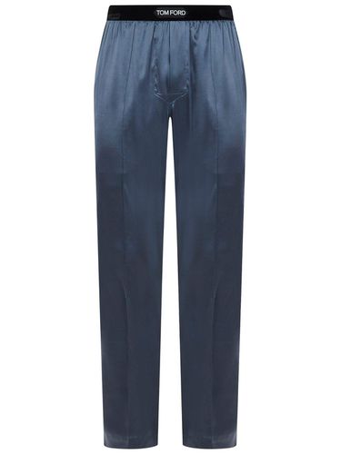 Logo Waist Satin Pajama Trousers - Tom Ford - Modalova