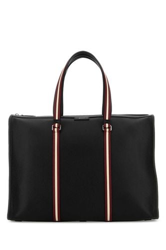 Black Leather Code Shopping Bag - Bally - Modalova