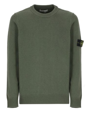 Stone Island Logo Crew Neck Sweater - Stone Island - Modalova