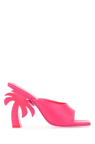Palm Angels Fluo Pink Leather Mules - Palm Angels - Modalova