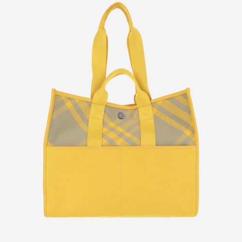 Tote Bag With Check Pattern - Burberry - Modalova
