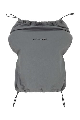 Balenciaga Grey Cotton Shoe Bag Top - Balenciaga - Modalova