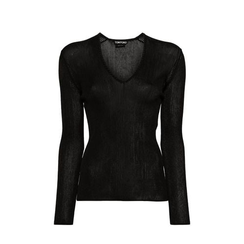 Tom Ford Sheer Fine-ribbed Top - Tom Ford - Modalova