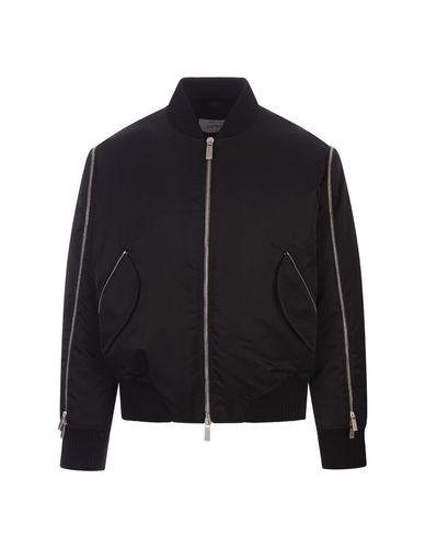 Arrow Embroidered Zip Bomber Jacket In - Off-White - Modalova