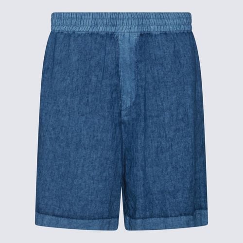 Burberry Blue Linen Shorts - Burberry - Modalova