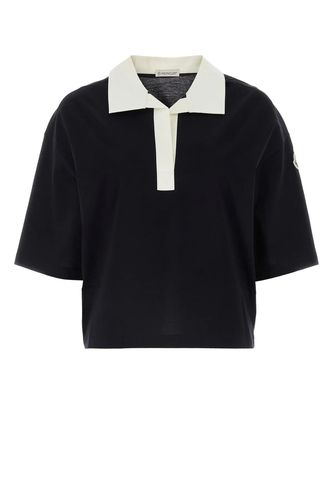Moncler Black Cotton Polo Shirt - Moncler - Modalova