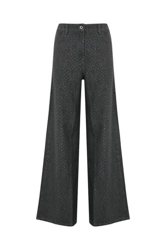 Wide Leg Jeans With Rhinestones - Patrizia Pepe - Modalova