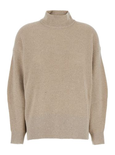 Oversized Ribbed Sweater In Cashmere, Wool And Lurex Woman - Brunello Cucinelli - Modalova