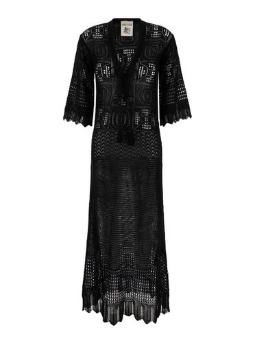 Long Dress With Lace-up Closure In Cotton Lace Woman - SEMICOUTURE - Modalova