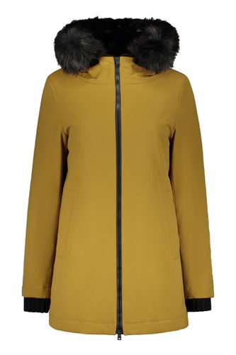 Parka With Hood Trimmed In Faux Fur - Herno - Modalova