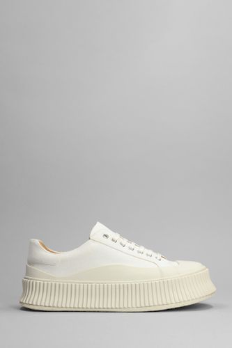 White Leather Blend Sneakers - Jil Sander - Modalova