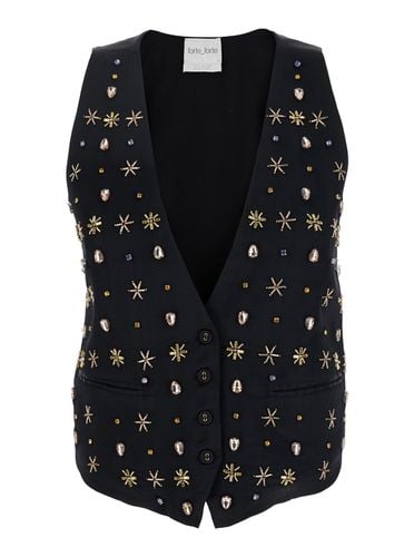 Forte_Forte the Stars Of Bali Sleeveless Vest With Beaded Embellishments On The Front In Viscose Woman - Forte Forte - Modalova