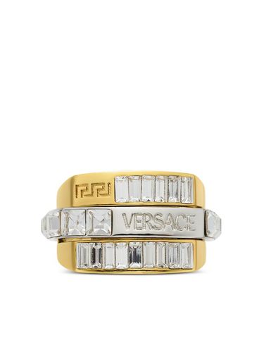 Versace Ring Metal + Strass - Versace - Modalova