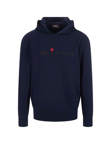 Kiton Blue Hoodie With Logo - Kiton - Modalova