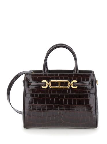 Handbag With T Detail In Croco Printed Leather Woman - Tom Ford - Modalova