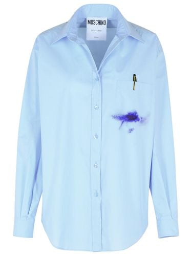 Moschino Light Blue Cotton Shirt - Moschino - Modalova