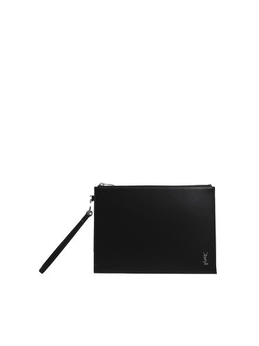 Small Cassandre Tablet Holder In Shiny Leather With Zip - Saint Laurent - Modalova