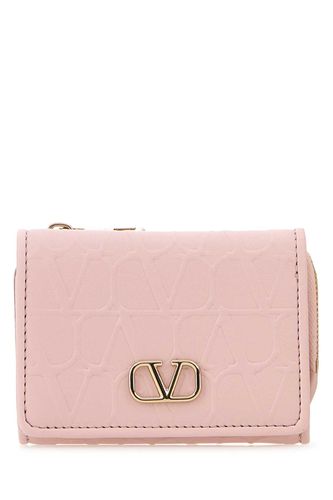 Pastel Pink Leather Wallet - Valentino Garavani - Modalova