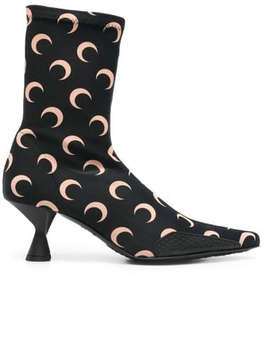 Mm Moon-printed Jersey Boots - Marine Serre - Modalova