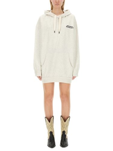 Oversized Hoodie With Contrasting Logo Print - Isabel Marant - Modalova