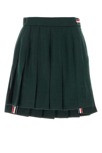 Bottle Green Wool And Polyester Mini Skirt - Thom Browne - Modalova