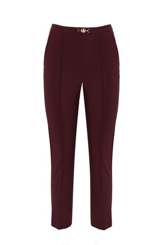 Technical Fabric Trousers With Horsebit - Elisabetta Franchi - Modalova