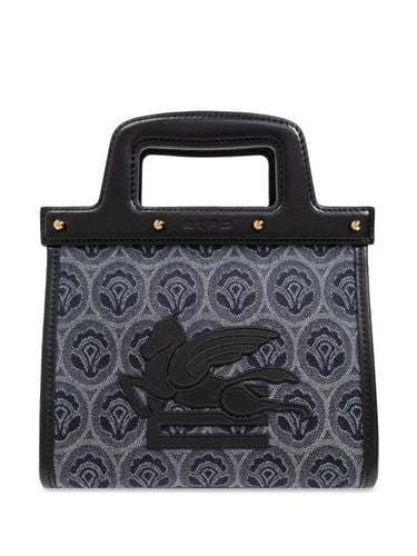 Medium Love Trotter Shopping Bag In Jacquard Denim - Etro - Modalova