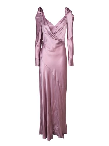 Antique Satin Long Dress - Alberta Ferretti - Modalova