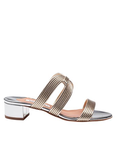 Mule Esencia 35 In Laminated Leather Color Light / - Aquazzura - Modalova