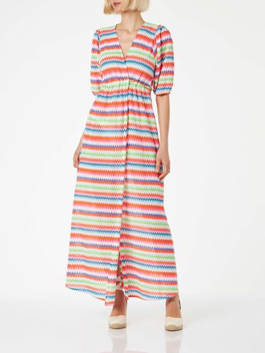 Chevron Raschel Knit Long Beach Dress Bliss With Striped Pattern - MC2 Saint Barth - Modalova