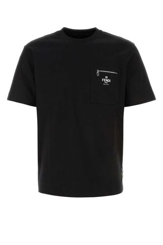 Fendi Black Cotton T-shirt - Fendi - Modalova