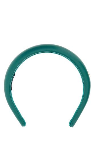Emerald Green Leather Headband - Miu Miu - Modalova