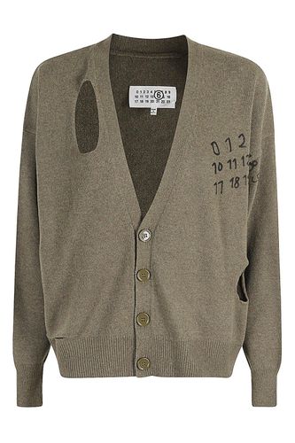 Signature Numbers-motif V-neck Cardigan - MM6 Maison Margiela - Modalova