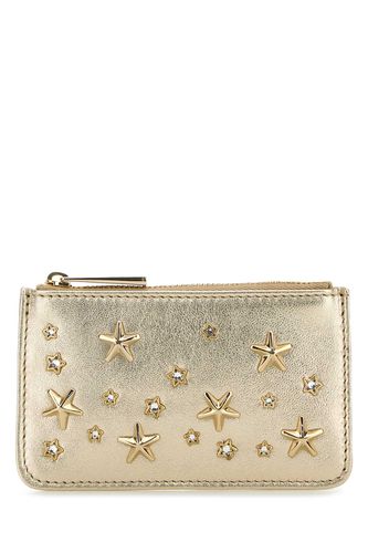 Gold Nappa Leather Navy Card Holder - Jimmy Choo - Modalova