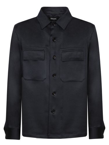 Zegna Oasi Cashmere Blue Overshirt - Zegna - Modalova