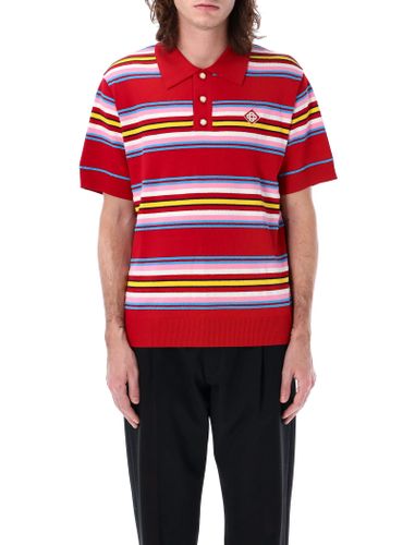 Casablanca Striped Knit Polo Shirt - Casablanca - Modalova