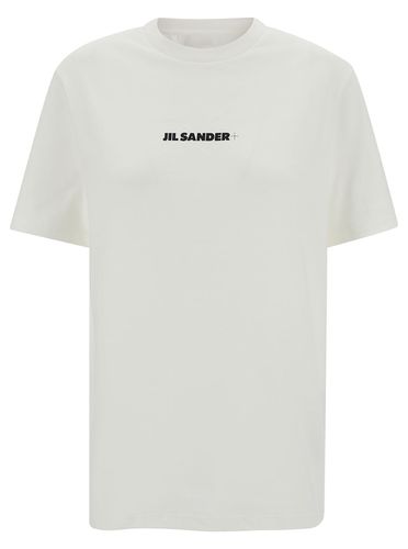 T-shirt With Contrasting Logo Print In Cotton Woman - Jil Sander - Modalova