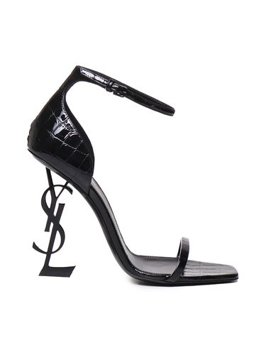 Opyum Sandals In Crocodile-embossed Leather - Saint Laurent - Modalova