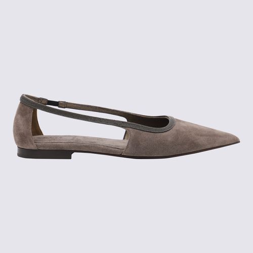 Brown Leather Flats - Brunello Cucinelli - Modalova