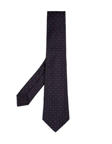 Dark Tie With Micro Square Pattern - Kiton - Modalova