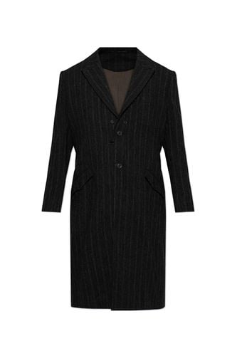 Pinstriped Felted Coat - Yohji Yamamoto - Modalova