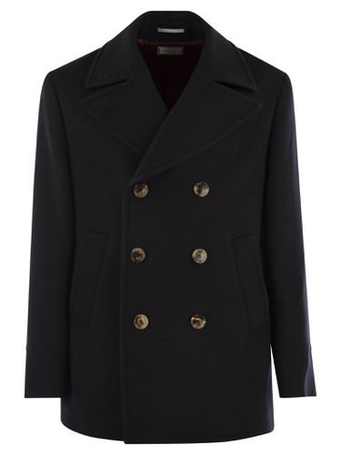 Double-breasted Straight Hem Coat - Brunello Cucinelli - Modalova