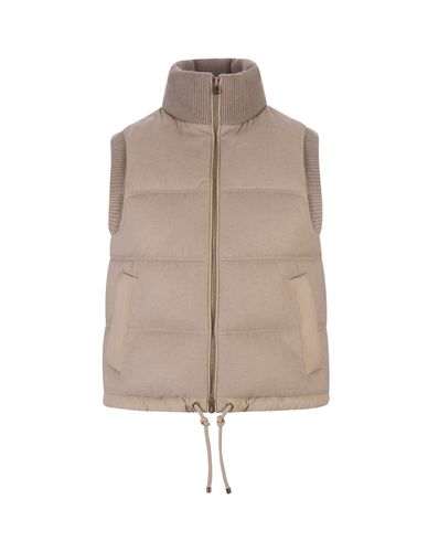 Agnona Beige Cashmere Padded Gilet - Agnona - Modalova