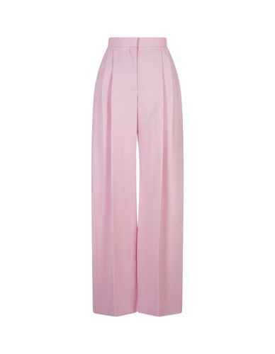 Wide Leg Trousers With Double Pleat In Light - Alexander McQueen - Modalova