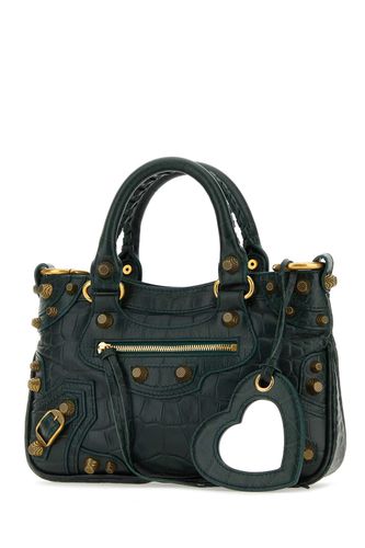 Bottle Green Leather Neo Cagole S Handbag - Balenciaga - Modalova