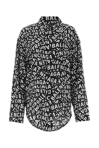 Printed Crepe Oversize Shirt - Balenciaga - Modalova