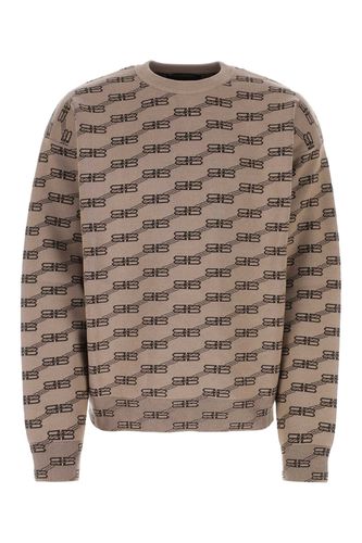 Embroidered Stretch Cotton Blend Oversize Sweater - Balenciaga - Modalova